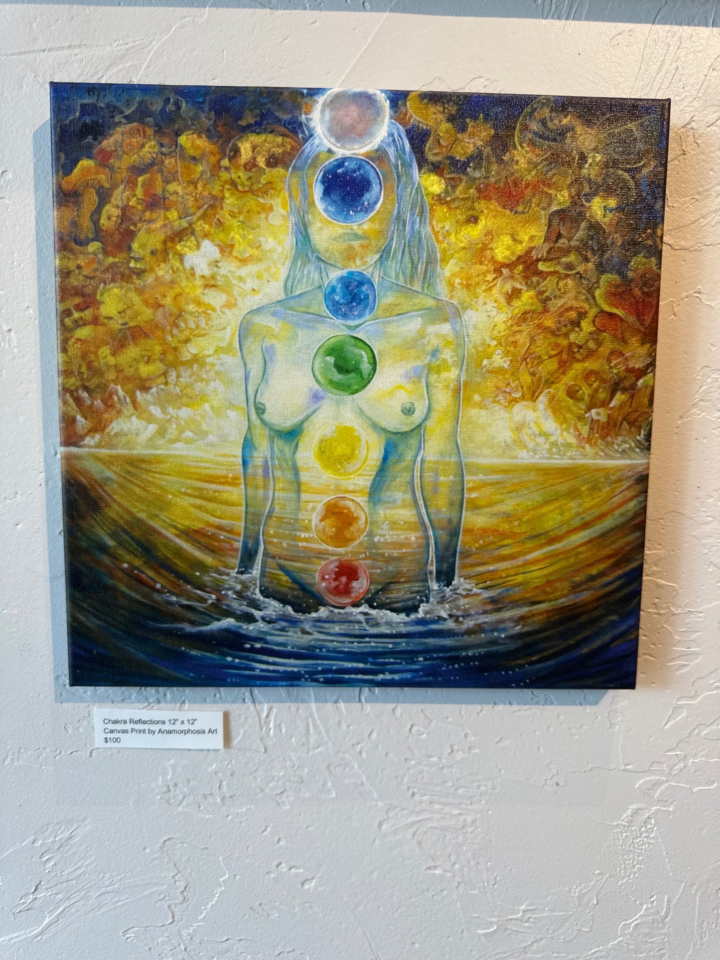 Chakra Reflections  - 12” x 12” (Canvas Print) by Ania Amador