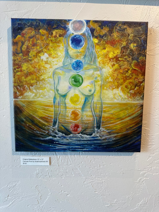 Chakra Reflections  - 12” x 12” (Canvas Print) by Ania Amador